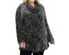 On The Plus Side Cowl Long Sleeve Tunic - Plus In Ivory Black In White