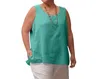 On The Plus Side Cotton Short Sleeve Tee - Plus In Ocean Depths In Multi