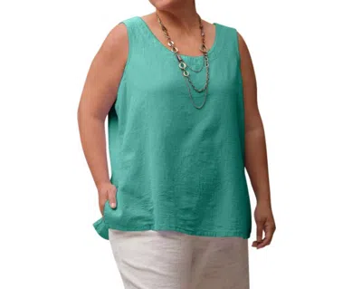 ON THE PLUS SIDE CRINKLE COTTON SLEEVELESS TOP - PLUS IN GARDEN