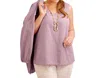 On The Plus Side Crinkle Cotton Sleeveless Top - Plus In Woodrose In Multi