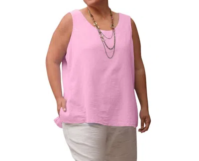 On The Plus Side Crinkle Cotton Sleeveless Top - Plus In Zephyr In Multi
