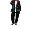 On The Plus Side Edyth Plus Size Jacket In Black Batik In Black