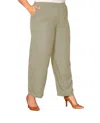 On The Plus Side Essential Wide Leg Rayon Pants - Plus In Khaki In Green