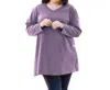 On The Plus Side Jersey V-neck Long Sleeve Tunic - Plus In Dusty Lavender In Yellow