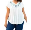 On The Plus Side Karla Embroidered Blouse - Plus In Ivory In White