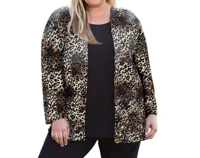 ON THE PLUS SIDE LAYLA TWOFER TOP - PLUS IN BROWN CHEETAH