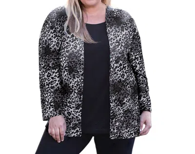 On The Plus Side Layla Twofer Top - Plus In Grey Cheetah In Multi