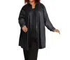 On The Plus Side Long Sleeve Button Up Rodie Oversize Tunic - Plus Size In Metallic Black In Multi
