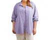 On The Plus Side Long Sleeve Button Up Shirt - Plus In Tahitian Breeze In Multi