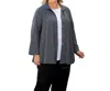 On The Plus Side Long Sleeve Gemma Shirt Jacket - Plus Size In Gray In Grey