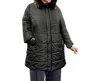 On The Plus Side Long Sleeve Winter Puff Coat - Plus Size In Black In Black