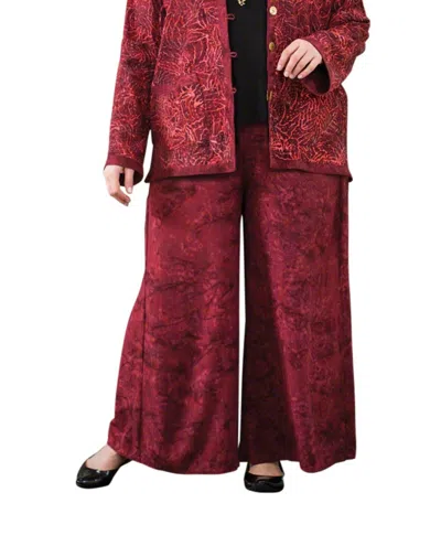 On The Plus Side Maggie Palazzo Pants - Plus In Red Batik