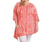On The Plus Side Mari Tunic - Plus In Red Stripe In Red