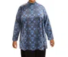 On The Plus Side Mock Turtleneck Long Sleeve Sweater - Plus In Fjord Medallion In Multi