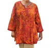 On The Plus Side Notched V-neck Anaise Tunic - Plus In Otps Fall Pendants In Multi