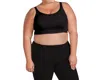 On The Plus Side Plus Size Double Layer Sports Bra In Black In Black
