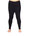 On The Plus Side Plus Size Solid Cotton Capri Leggings In Black In Black