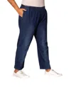 On The Plus Side Plus Size Relaxed Leg Premium Denim Jeans In Dark Wash Denim In Blue