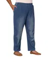 On The Plus Side Plus Size Premium Wide Leg Denim Jeans In Medium Wash Denim In Multi