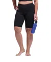 On The Plus Side Plus Size Solid Cotton Lycra Bike Shorts In Black In Black