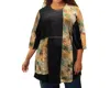 On The Plus Side Print Block 3/4 Sleeve Tunic - Plus In Dry Roses In Multi