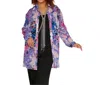 On The Plus Side Print Long Sleeve Tunic - Plus In Purple Rodie In Multi