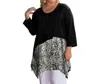 On The Plus Side Printed Caiden Tunic - Plus In Black Leopard In Multi