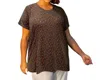 On The Plus Side Printed Scoop Neck Short Sleeve Taylor Tunic - Plus Size In Multi Color Ditzy Floral In Multi