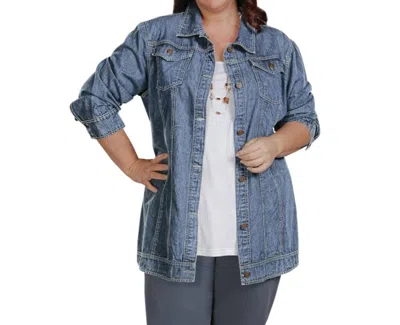 On The Plus Side Rydel Denim Jacket - Plus Size In Indigo Denim In Blue
