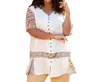 On The Plus Side Short Sleeve Round Neck Tonya Blouse - Plus In Safari In Multi