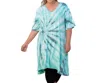 On The Plus Side Short Sleeve V-neck Cara Tunic - Plus In Seafoam In Blue