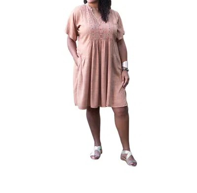 On The Plus Side Side Sonora Short Sleeve Dress - Plus Size In Copper In Multi