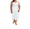 On The Plus Side Solid Cotton Tank Dress - Plus Size In White In White