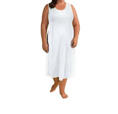 On The Plus Side Solid Cotton Tank Dress - Plus Size In White