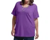 On The Plus Side Solid Short Sleeve U-neck Tee - Plus In Acai In Multi