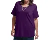 On The Plus Side Solid Short Sleeve U-neck Tee - Plus In Purple In Purple