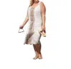 On The Plus Side Sunniva Print Sleeveless Sundress - Plus Size In Champagne In White