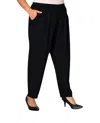 On The Plus Side Tailored Leg Rayon Pants - Plus In Black In Black