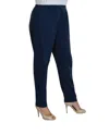 On The Plus Side Tailored Leg Stretch Cotton Twill Pants - Plus In Navy In Blue