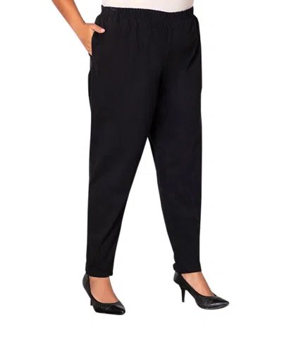 ON THE PLUS SIDE TAILORED STRETCH TWILL PANTS - PLUS IN BLACK