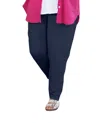 On The Plus Side Tailored Stretch Twill Pants - Plus In Navy In Blue