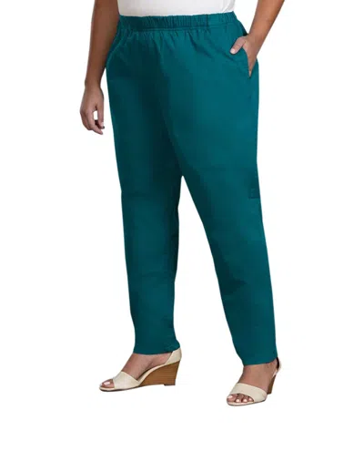 On The Plus Side Tailored Stretch Twill Pants - Plus In Tidepool In Blue
