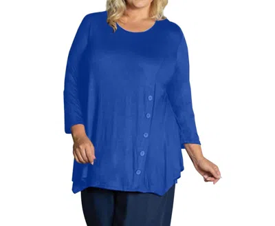 On The Plus Side Tamsin Bracelet Sleeve Button Detail Top - Plus In Royal Blue
