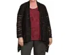 On The Plus Side Textured Shawl Collar Jacki Wave Jacket - Plus Size In Black In Black