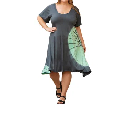 On The Plus Side Tie Dye Short Sleeve Dress - Plus Size In Mint Tie Dye In Blue