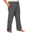 On The Plus Side Wide Leg Cotton Knit Pants - Plus In Gray