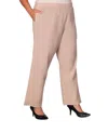 On The Plus Side Wide Leg Crinkle Cotton Pants - Plus In Tan In Multi