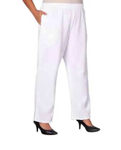 On The Plus Side Wide Leg Crinkle Cotton Pants - Plus In White