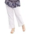 On The Plus Side Wide Leg Linen Pants - Plus In White In White