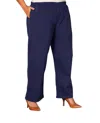 On The Plus Side Wide Leg Stretch Twill Pants - Plus In Navy In Blue